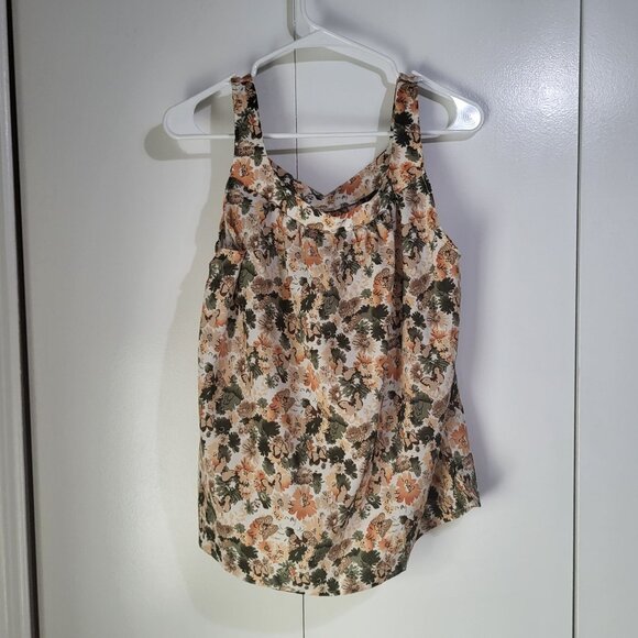 SHEIN Womens Medium Floral Butterfly Print Camisole Tank Top Blouse - Picture 3 of 9